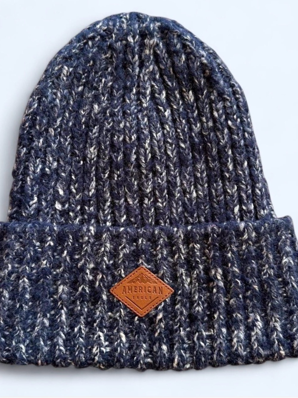 American Eagle Outfitters Navy Marled Ribbed Beanie, Men’s/ Women’s . One size.